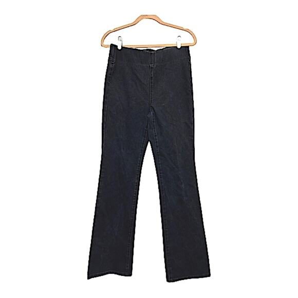 Soft Surroundings Black Wash Denim Stretchy Waist Bootcut Flare Jeans Tall Small - Picture 1 of 4